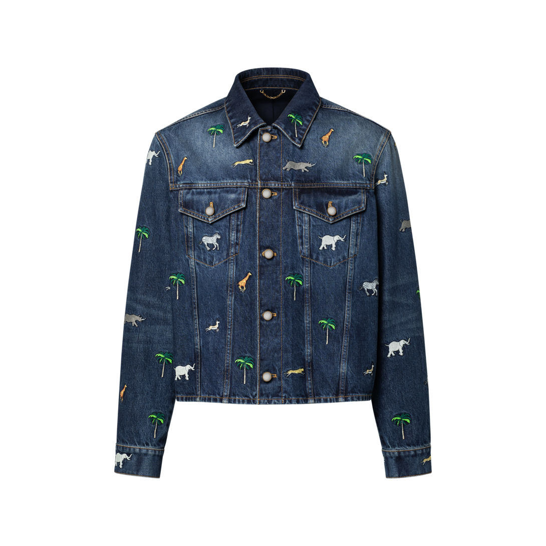 LV x The Darjeeling Limited Embroidered Long-Sleeved Denim Shirt